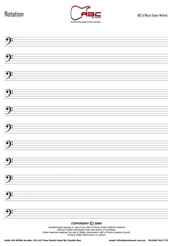 bass notation